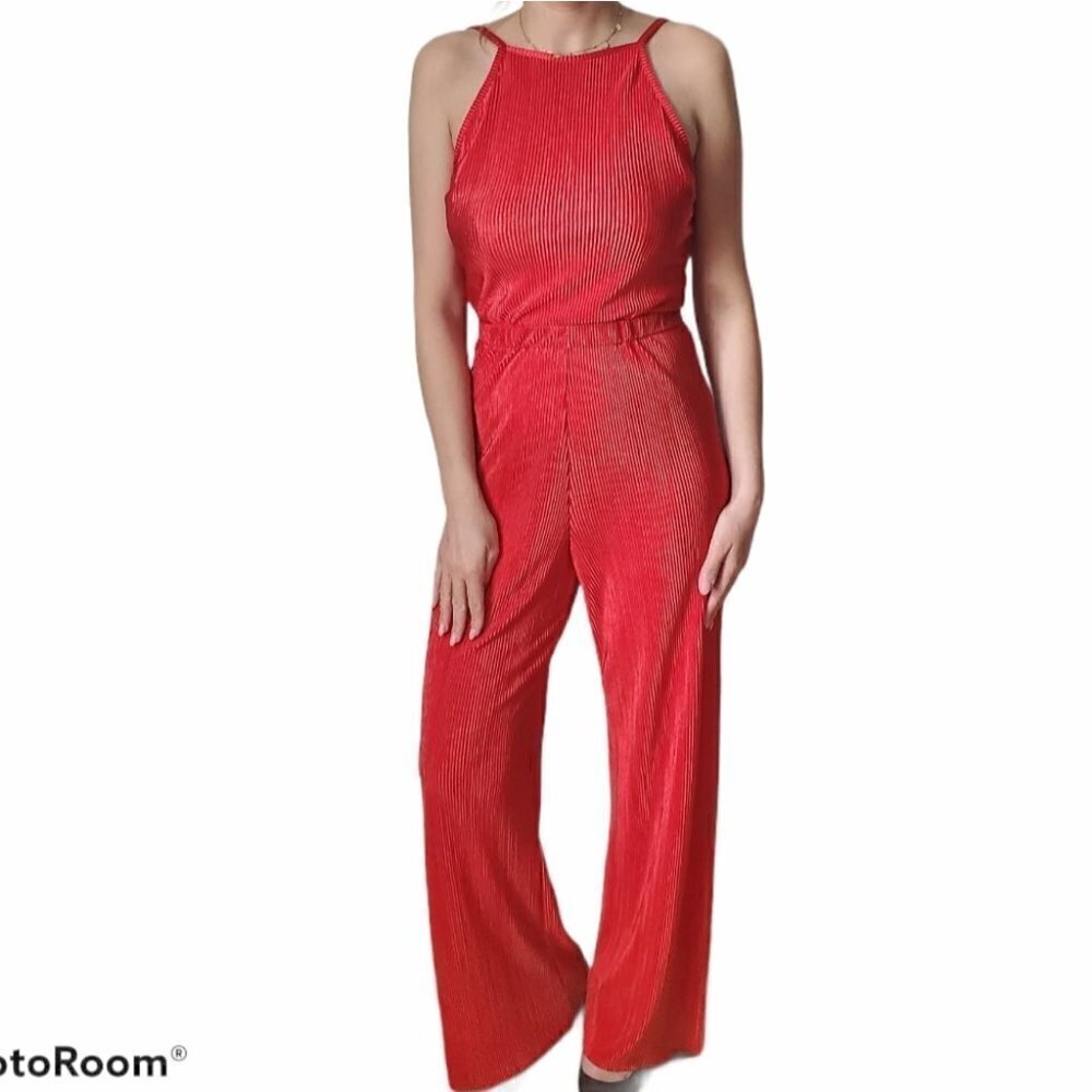 Studio Pasha Red Ribbed Jumpsuit